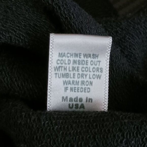 Monrow Raglan Crewneck Sweater‎ Size XS Black w/ Embroidered Stripes Down Arms - Picture 10 of 12